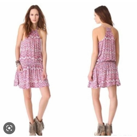 FREE PEOPLE Printed Summer Mini Dress - The Simone Batik Print Drop Waist dress - Picture 1 of 6